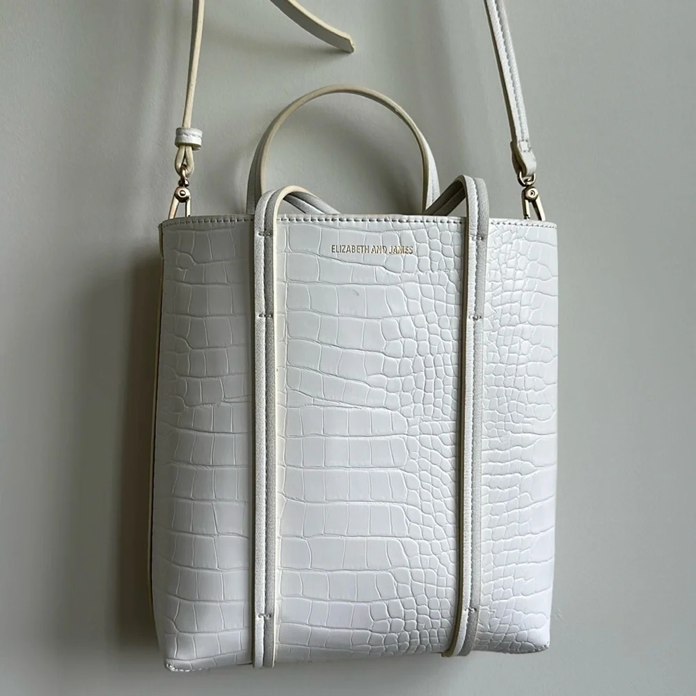 Elizabeth and James White Croc Print Purse - Picture 1 of 5